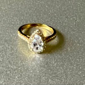 New S925 Gold Filled Pear Shaped Ring